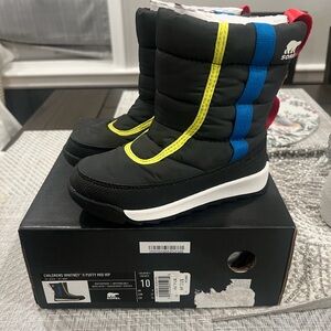 NEW Sorel Whitney II Puffy Mid Winter Boots Black/Multi